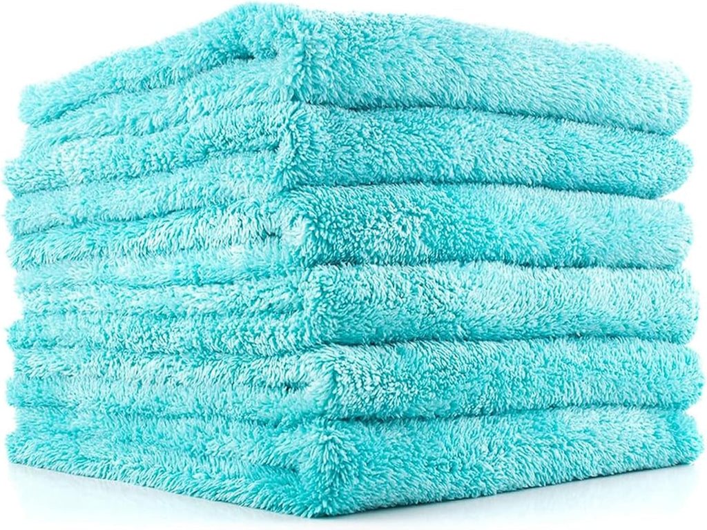 Super Plush Microfiber Towels, 16X16 In, Teal Blue, (6-Pack)