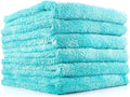 Super Plush Microfiber Towels, 16X16 In, Teal Blue, (6-Pack)