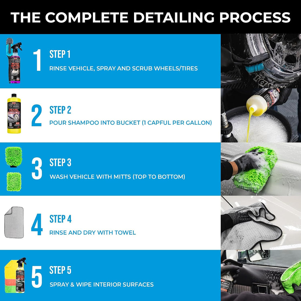 Complete Car Cleaning Kit - 10 Piece Kit