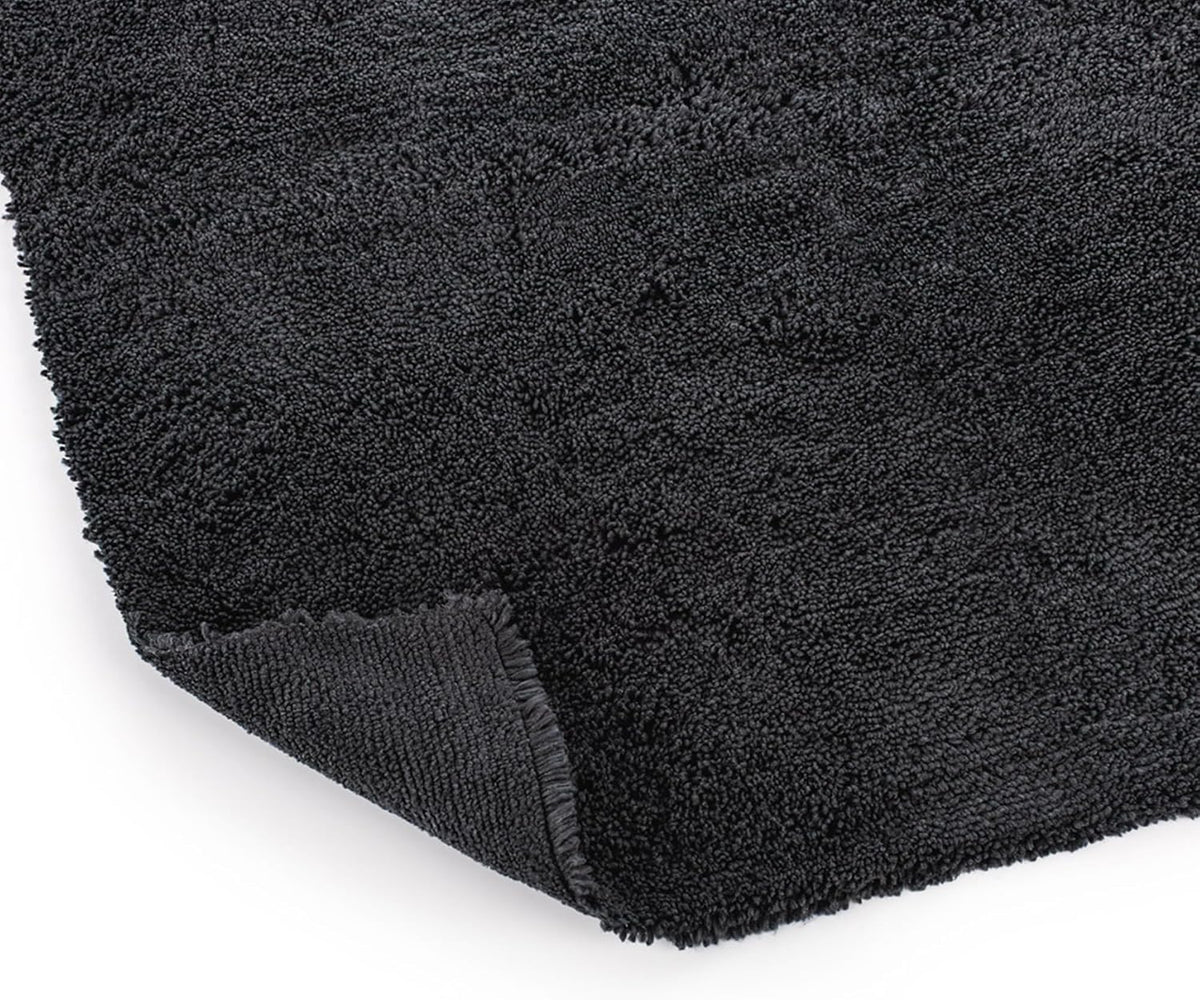  Dual-Pile Plush Microfiber, 16In X 16In, Black, (10 Pack)
