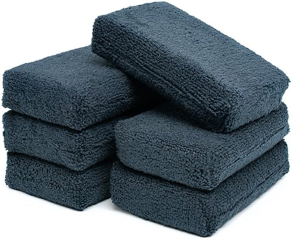 Microfiber Detailing Applicator Pads, 3In X 5In, Black, (6-Pack)