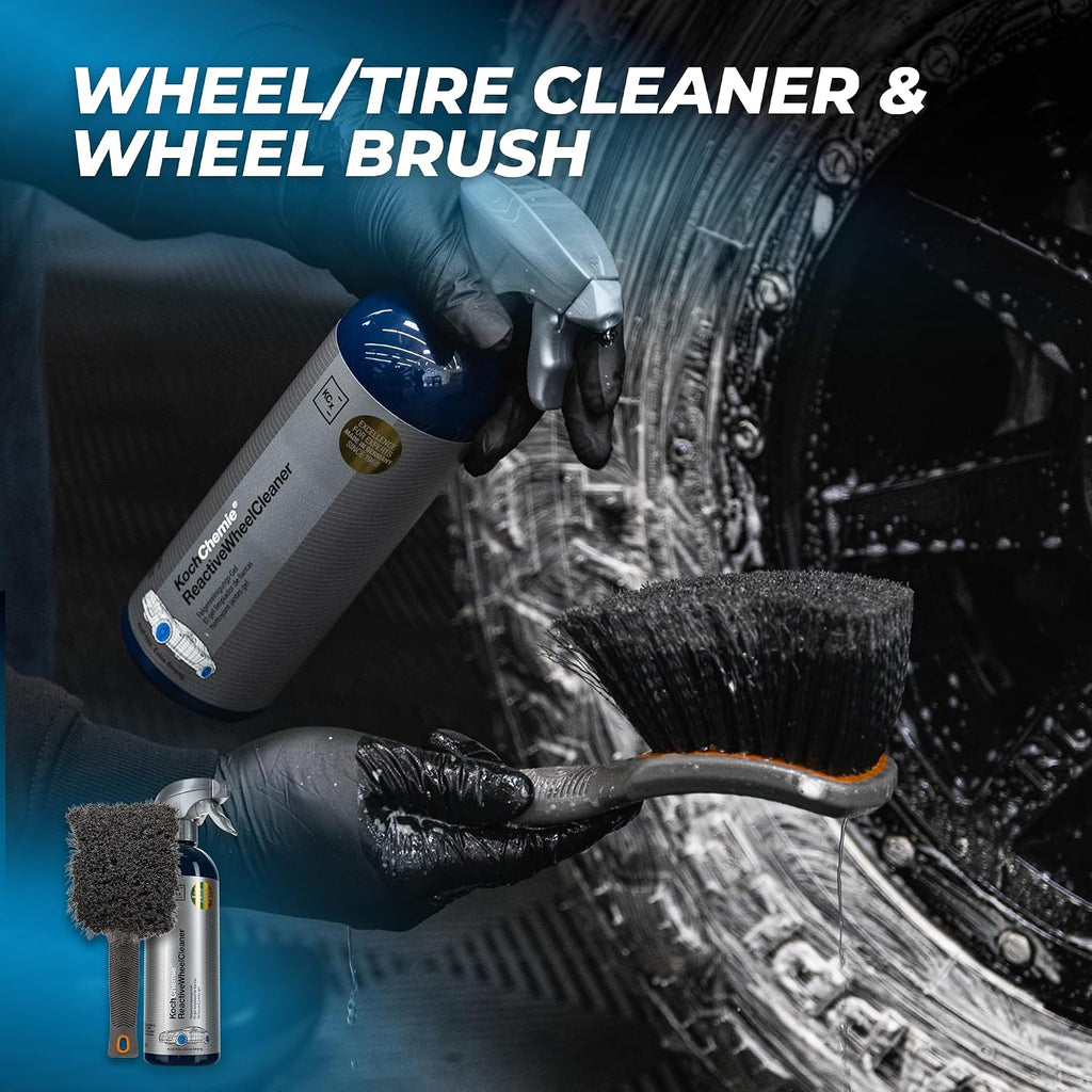 - Complete Wheel & Tire Cleaning Kit - Includes Wheel Cleaner, Exterior Detailing Sprays, Microfiber Towels, Brushes, Applicators - 15 Piece Kit