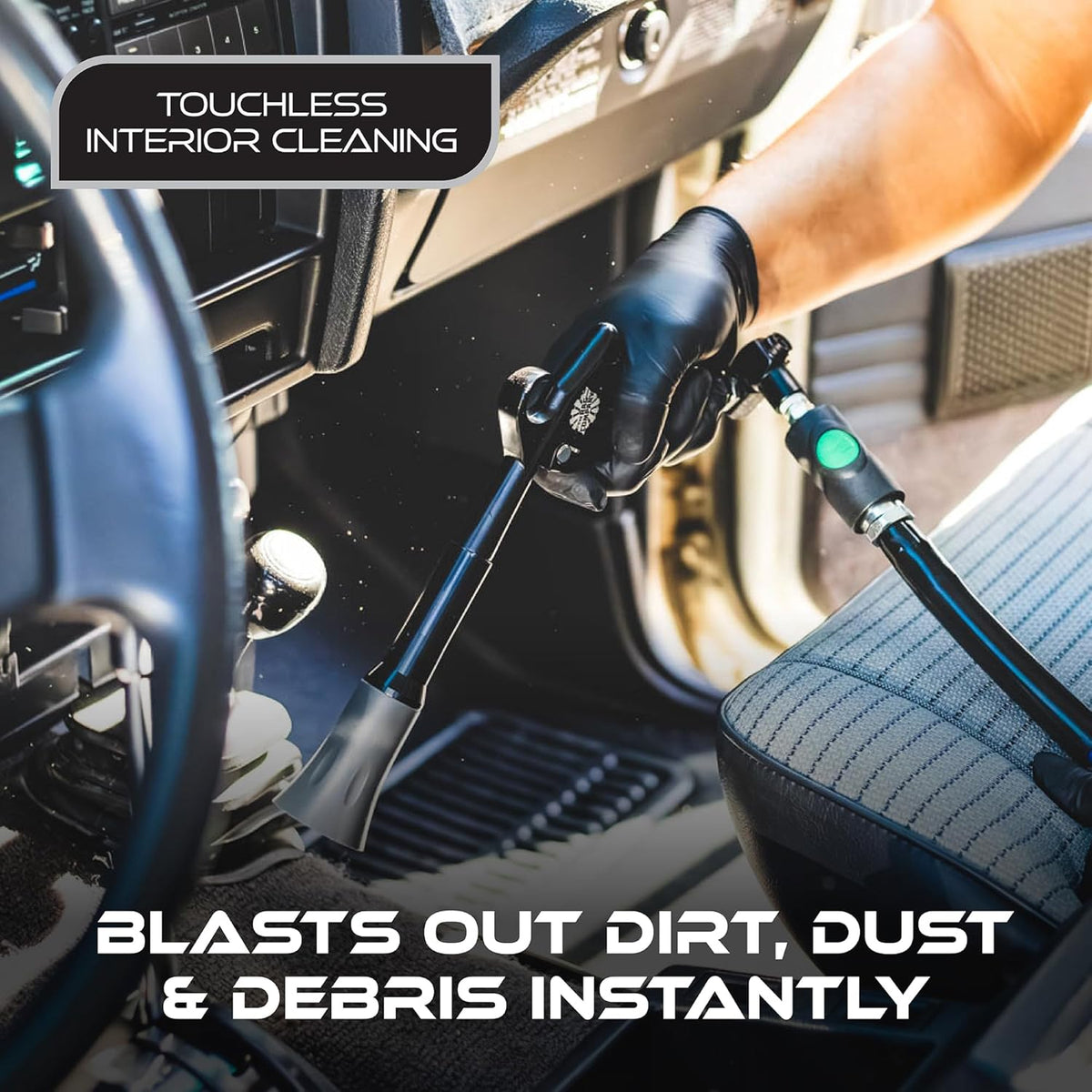 the Ultra Air Blaster (V2) – Lift and Blast Dirt and Debris Away for Interior Detailing; Durable and Ergonomic Metal Design; Trigger Operated