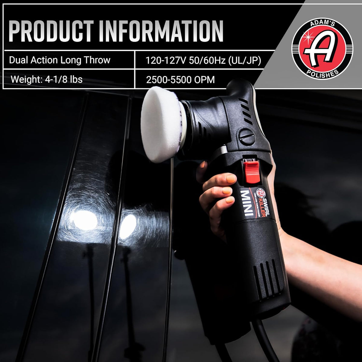 Adam's Polishes - Swirl Killer 12Mm Polisher - Orbital Polishing Paint Correcting Buffer Tool - Car Scratch Remover - Use Post Car Wash Clay Bar & Pre Wax or Ceramic Coating