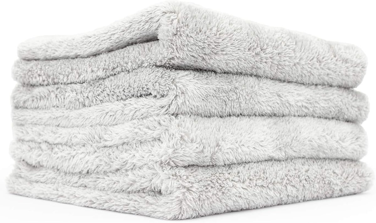 Plush Microfiber Detailing Towels (4-Pack) - Ice Grey
