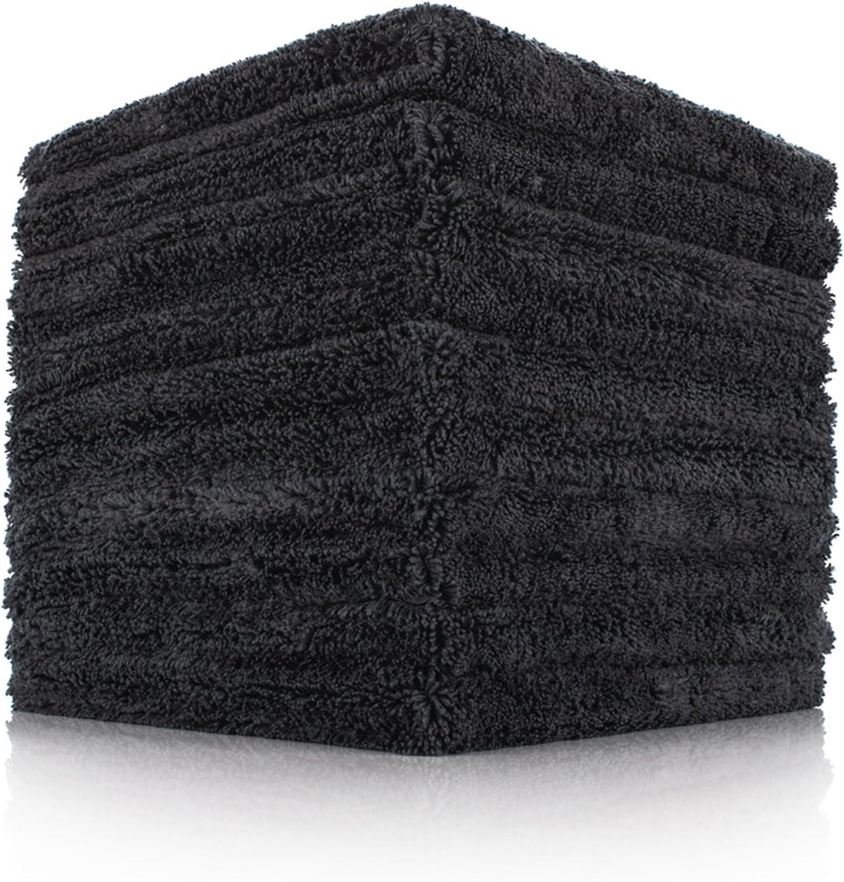  Dual-Pile Plush Microfiber, 16In X 16In, Black, (10 Pack)
