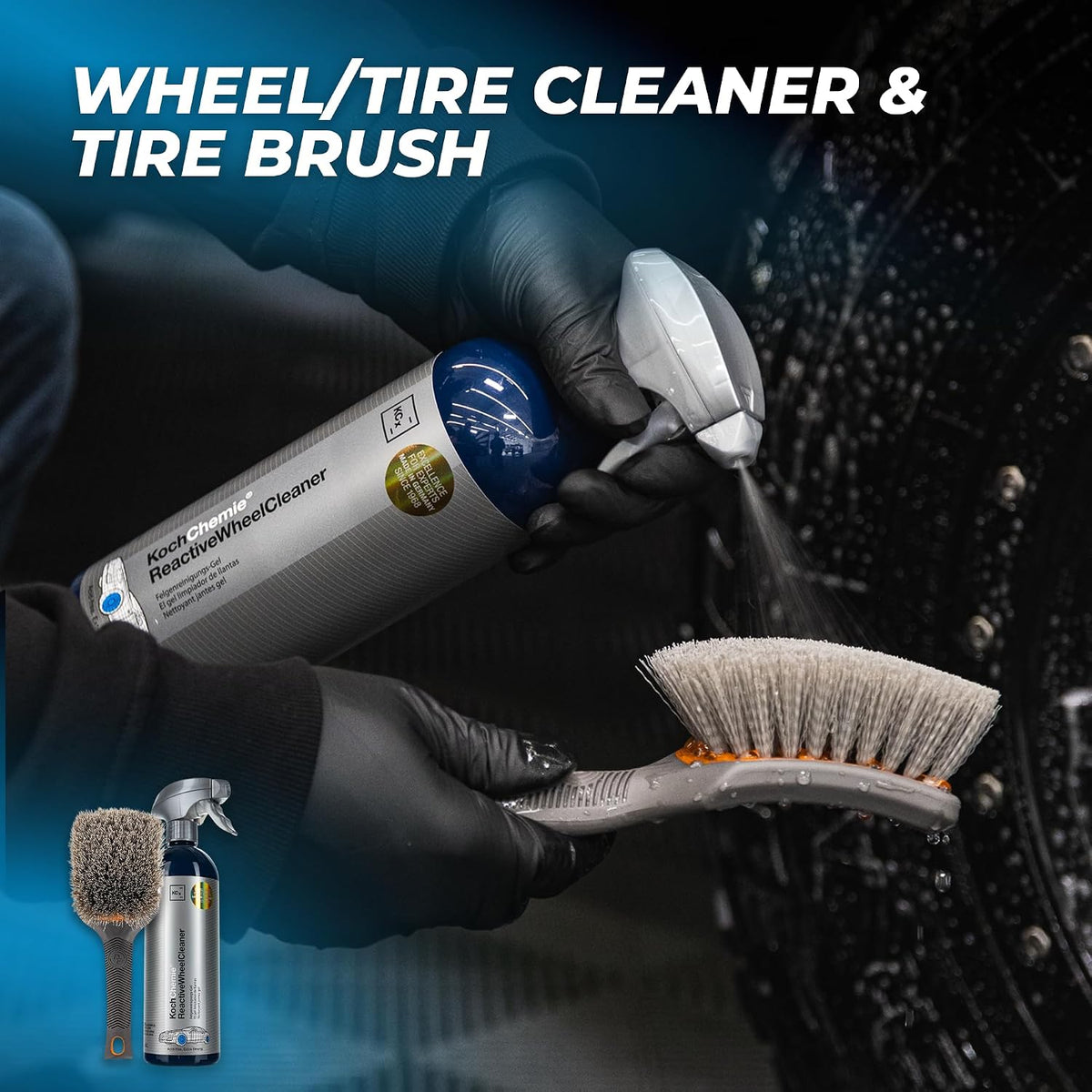 - Complete Wheel & Tire Cleaning Kit - Includes Wheel Cleaner, Exterior Detailing Sprays, Microfiber Towels, Brushes, Applicators - 15 Piece Kit