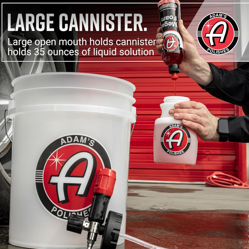 Adam's Polishes - Premium Foam Cannon - Soap Sprayer for Car Wash | Sprayer Cannister for Pressure Washer 1/4" Quick Disconnect