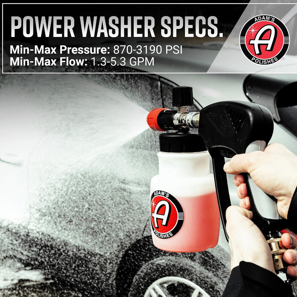 Adam's Polishes - Premium Foam Cannon - Soap Sprayer for Car Wash | Sprayer Cannister for Pressure Washer 1/4" Quick Disconnect