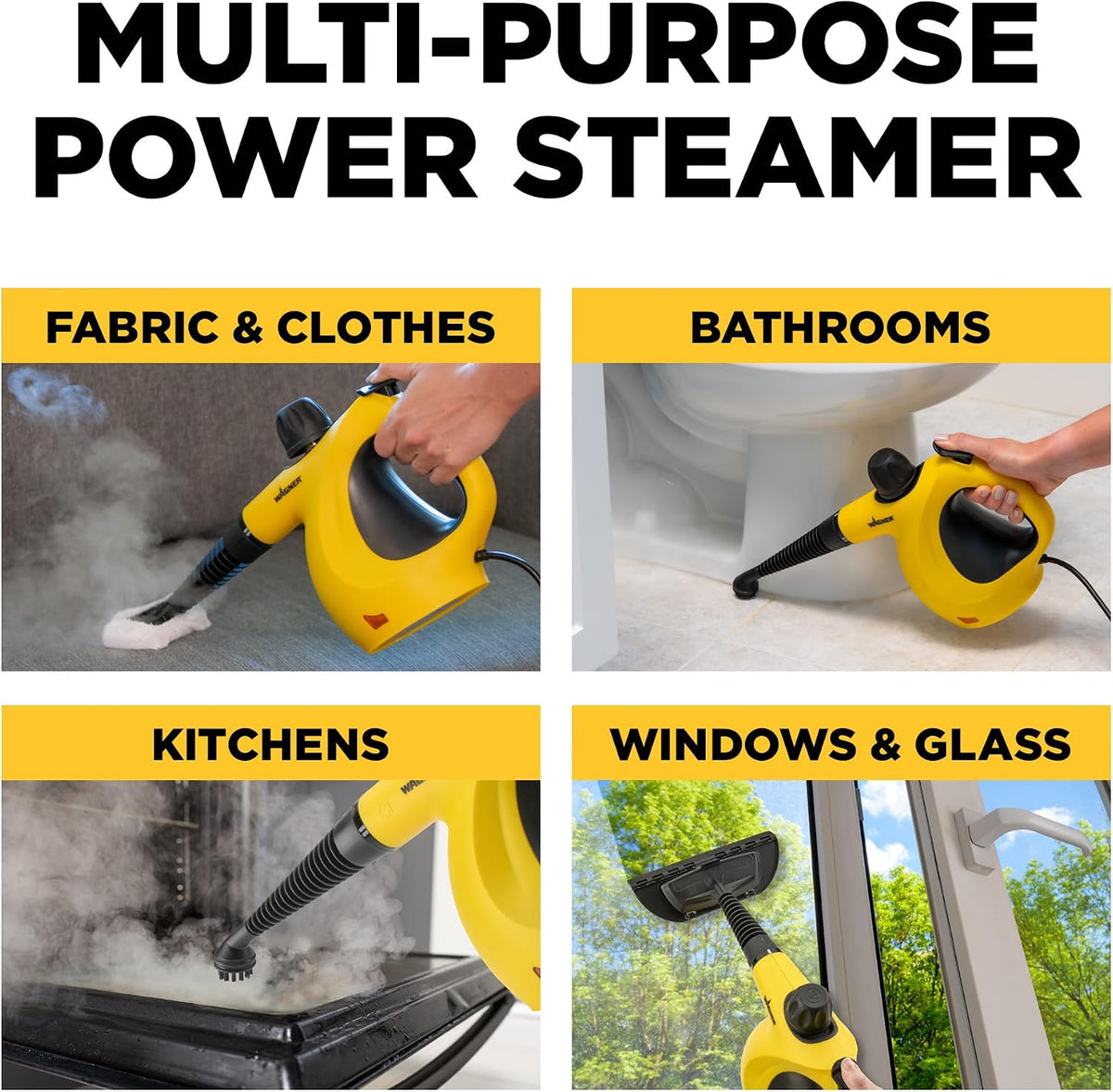 Wagner - 505E Handheld Steam Cleaner with 11 Accessories