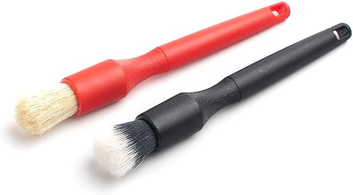 Mini Detailing Brush Combo Kit - Red + Black (2 Pack)