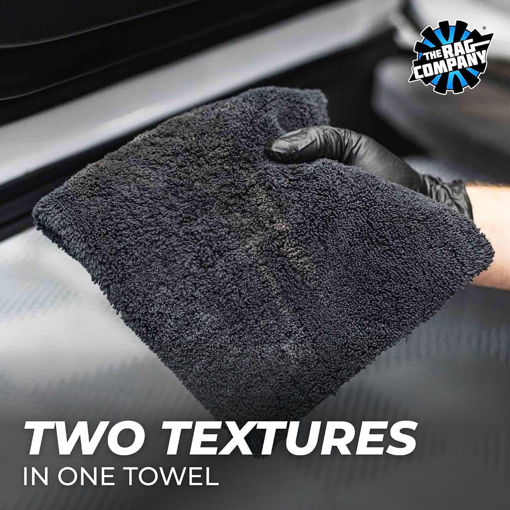  Dual-Pile Plush Microfiber, 16In X 16In, Black, (10 Pack)