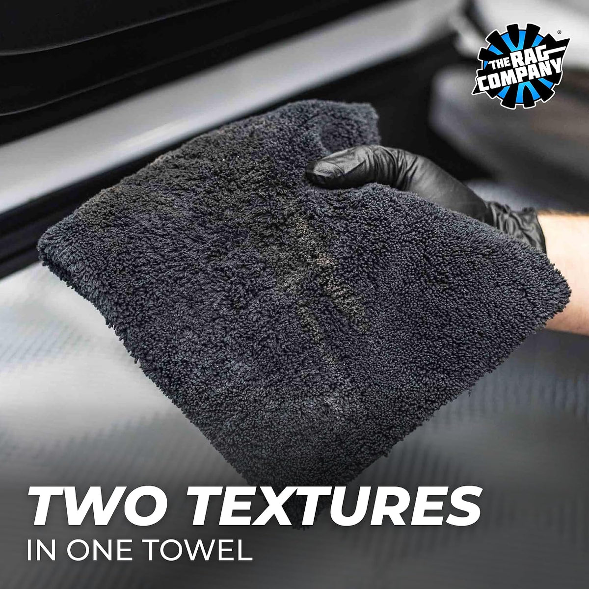  Dual-Pile Plush Microfiber, 16In X 16In, Black, (10 Pack)