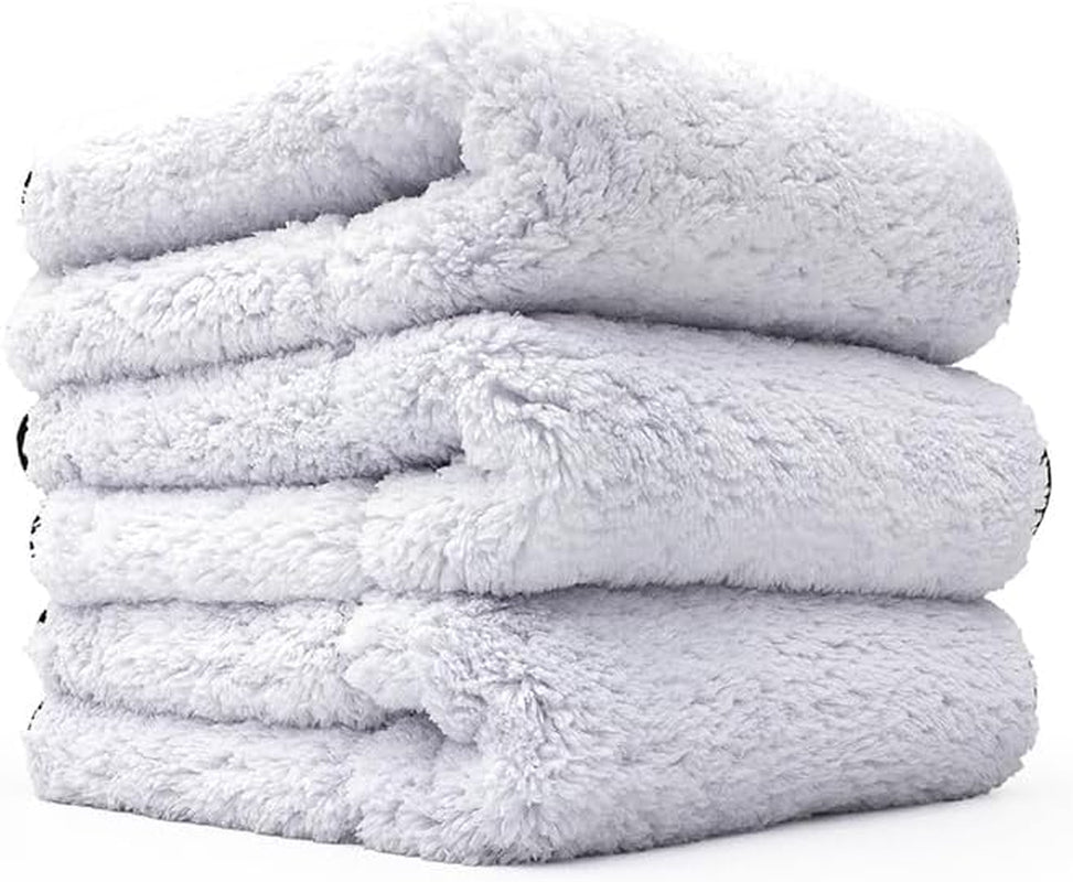 Ultra-Thick Microfiber Towels - 16"X16" - White - (3-Pack)