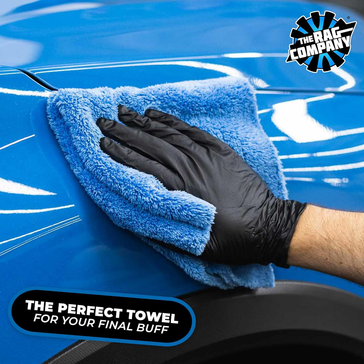 Microfiber Detailing Towels, 16In X 16In, Blue
