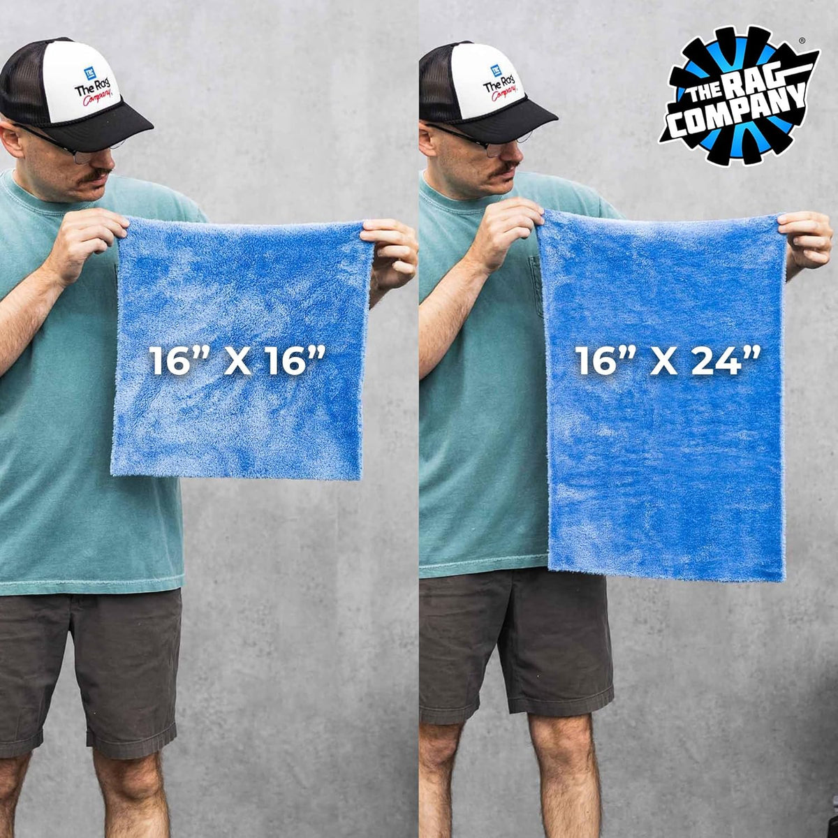 Microfiber Detailing Towels, 16In X 16In, Blue