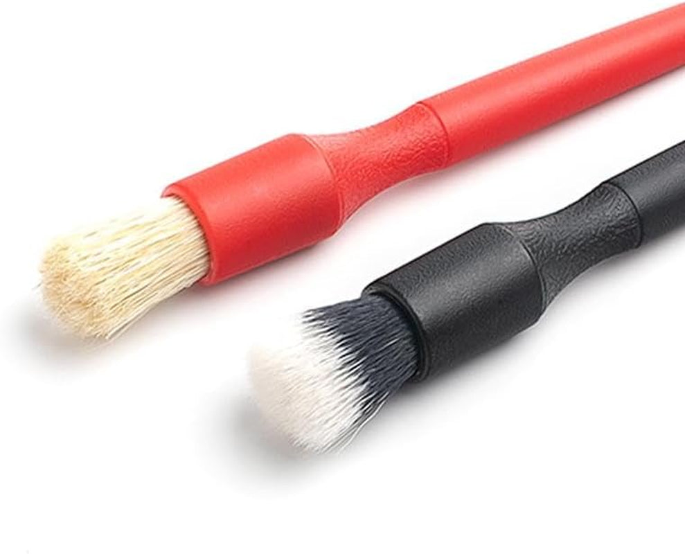 Mini Detailing Brush Combo Kit - Red + Black (2 Pack)