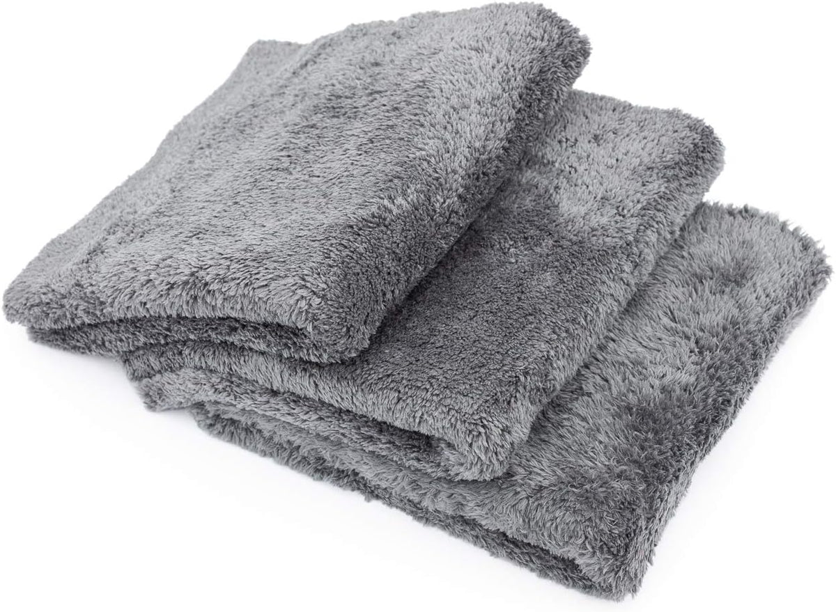 Microfiber Auto Detailing Towels, 16In X 16In, Dark Grey (3-Pack)