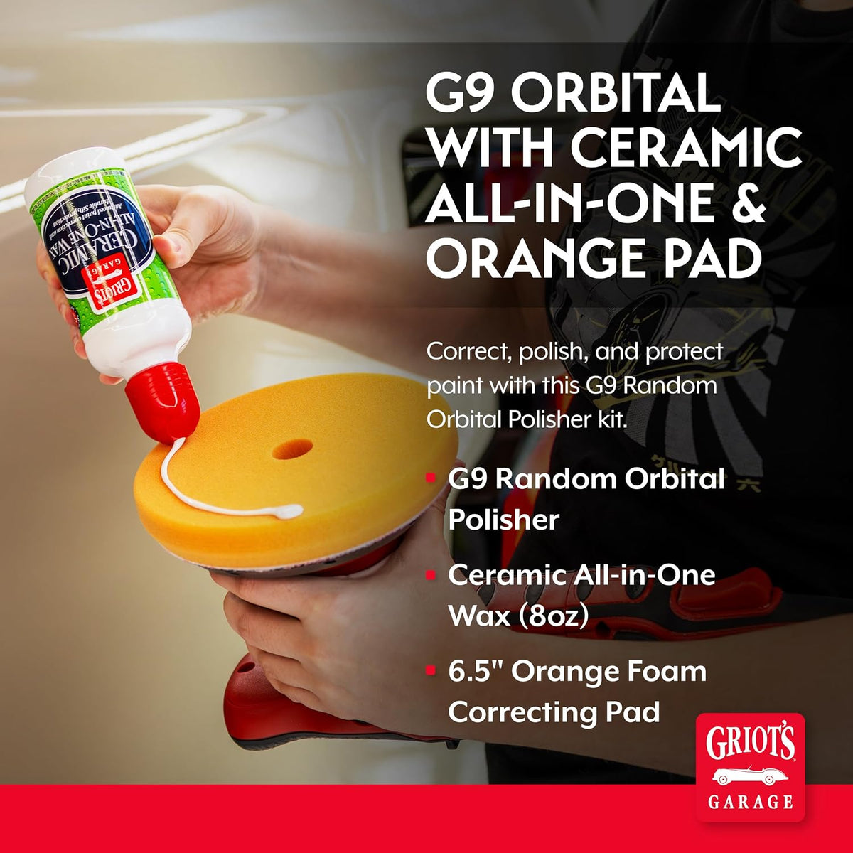Griot's Garage - G9 Random Orbital with Ceramic All-In-One Car Wax, 8 Oz