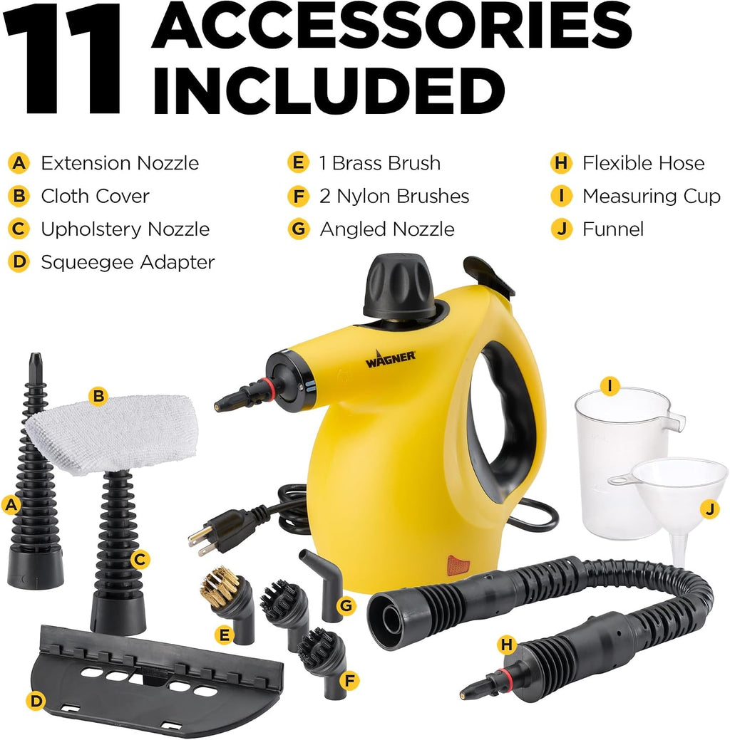 Wagner - 505E Handheld Steam Cleaner with 11 Accessories