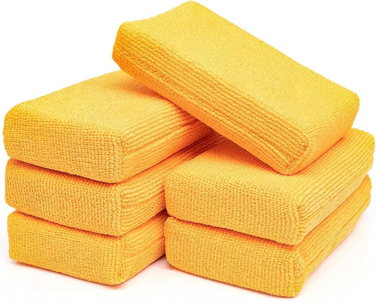 Microfiber Applicator Pads, 3In X 5In, Orange, (6 Pack)