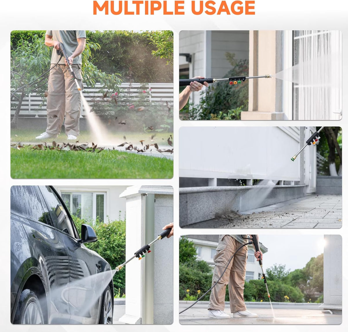 Giraffe Tools - Electric High Pressure Washer, Max 2400 PSI, 2.3 GPM Power Washer Portable, 20+32 Ft