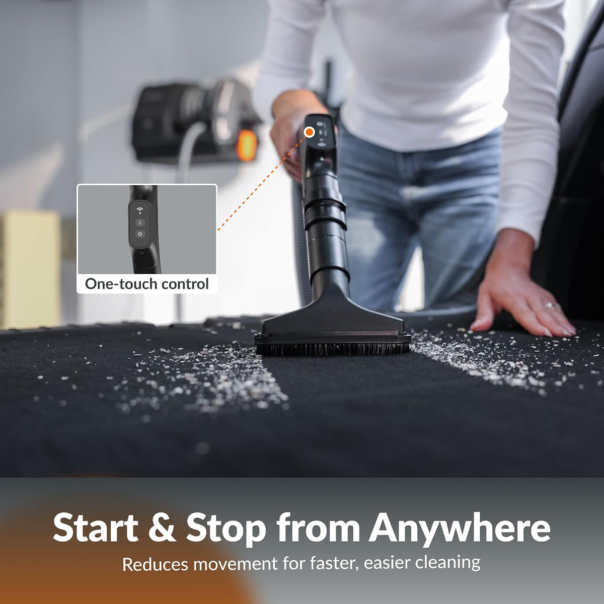 Giraffe Tools - Grandstorm Retractable Vacuum Cleaner, Garage Mount, Grey