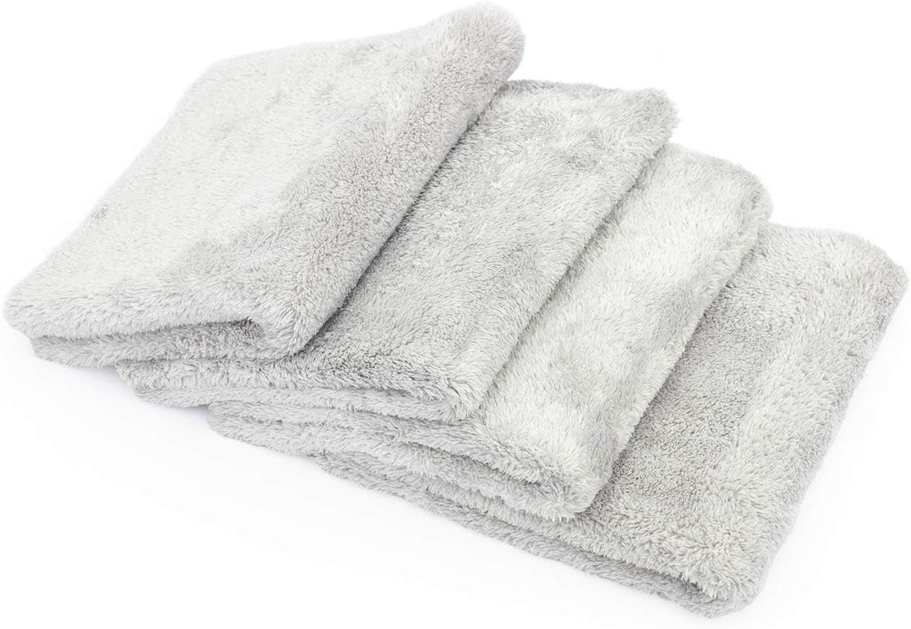 Plush Microfiber Detailing Towels (4-Pack) - Ice Grey