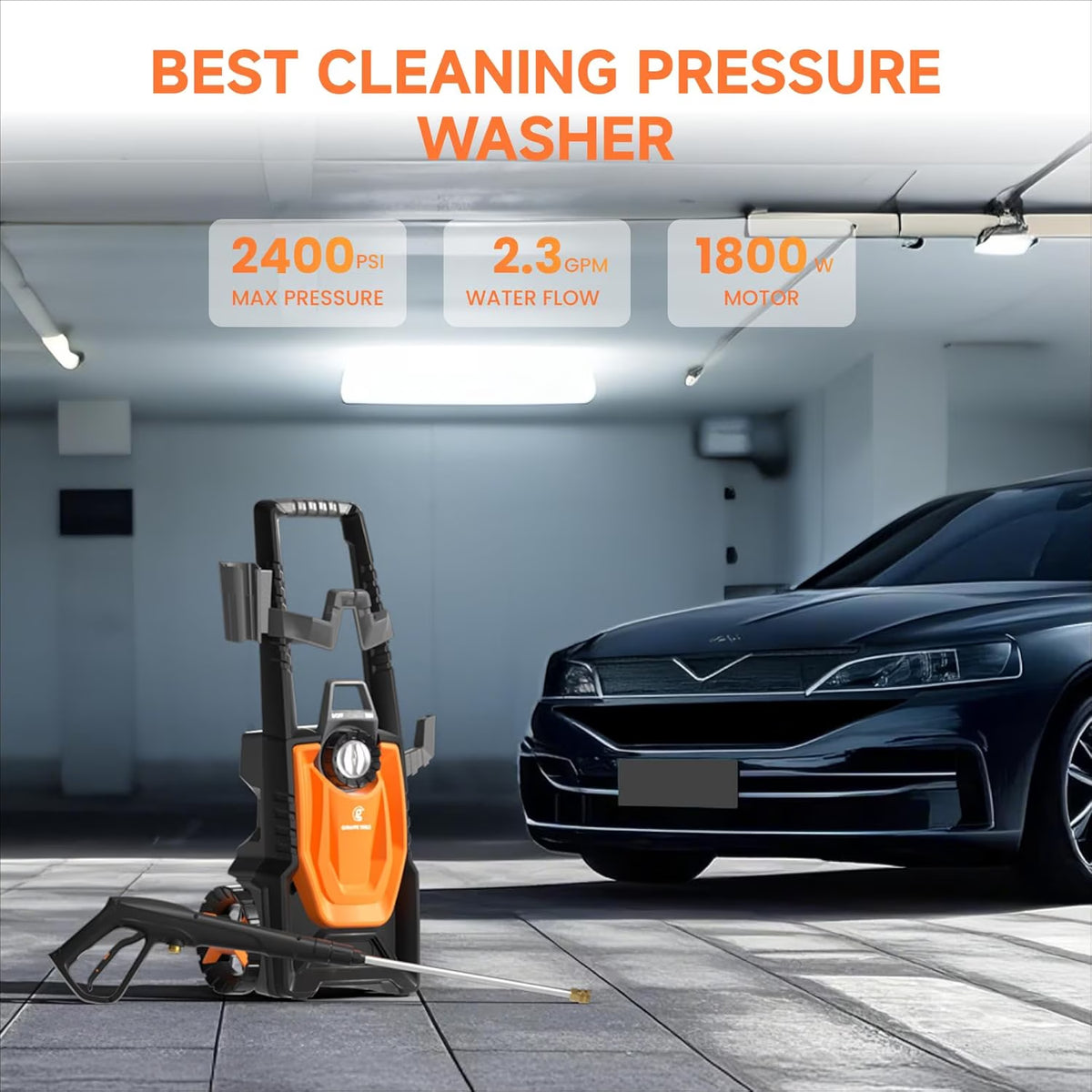 Giraffe Tools - Electric High Pressure Washer, Max 2400 PSI, 2.3 GPM Power Washer Portable, 20+32 Ft