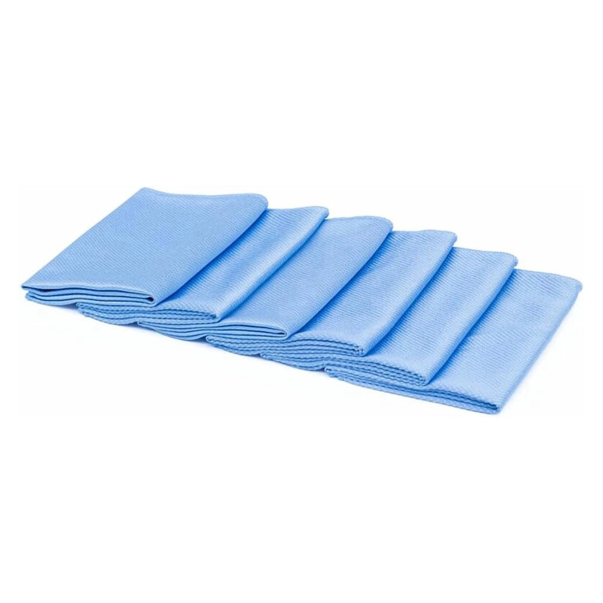 The Rag Company Diamond Weave Glass Towels, 16 x 16 in, Blue, 6-Pack - full product photo