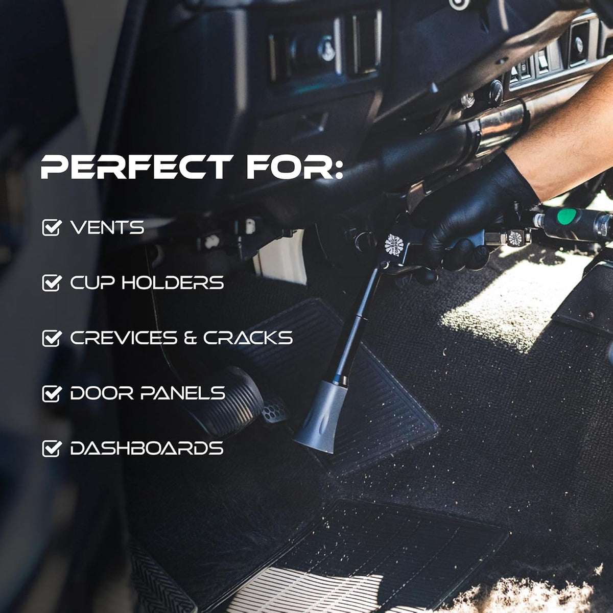 the Ultra Air Blaster (V2) – Lift and Blast Dirt and Debris Away for Interior Detailing; Durable and Ergonomic Metal Design; Trigger Operated