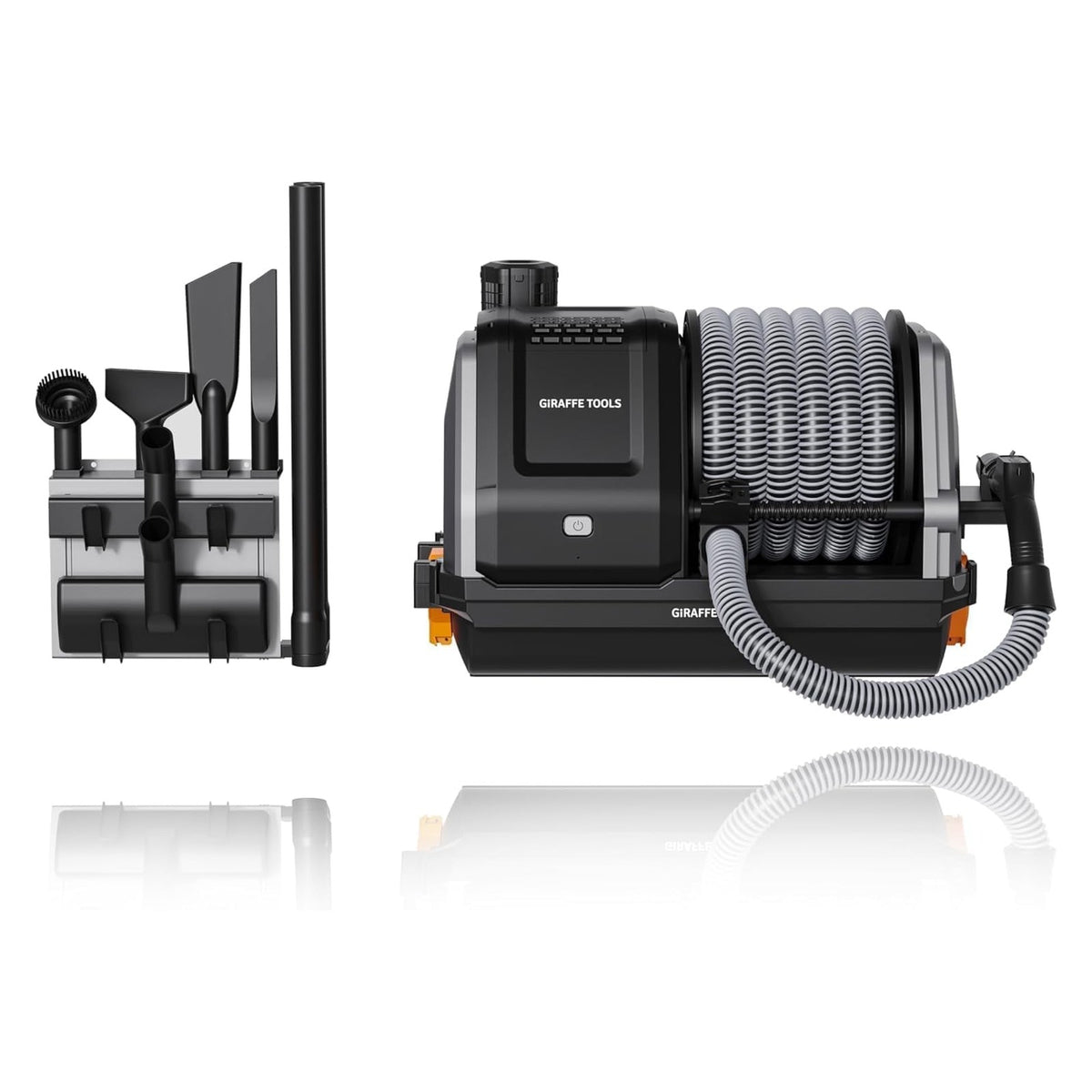 Giraffe Tools Grandstorm Retractable Vacuum Cleaner, Garage Mount, Grey - full product photo