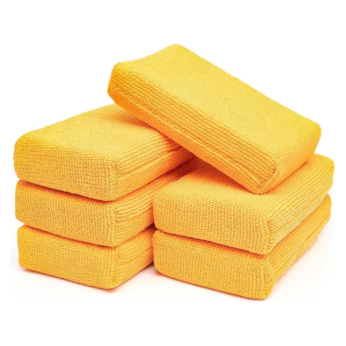 The Rag Company Microfiber Applicator Pads, 3 x 5 in, Orange Pearl Weave, 6-Pack - full product photo