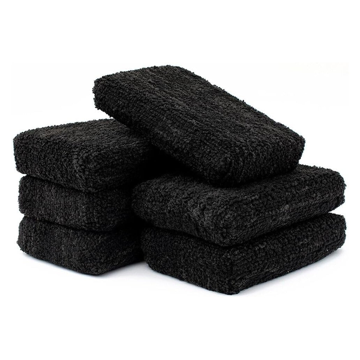 The Rag Company Microfiber Detailing Applicator Pads, 3 x 5 in, Black, 6-Pack - full product photo