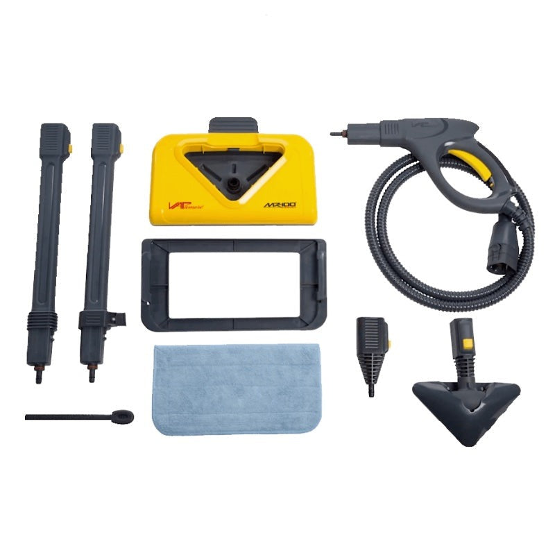 Vapamore MR-100 Primo Steam Cleaner steam gun, hose, extension tubes and floor head attachments